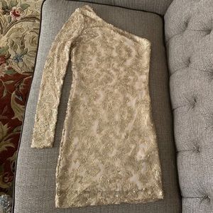 Embellished Sequin one-shoulder dress 👗